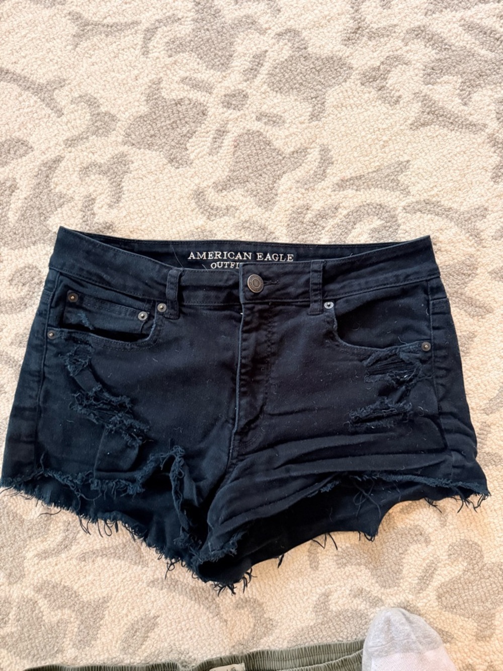 American Eagle Outfitters Black Distressed Jean Shorts